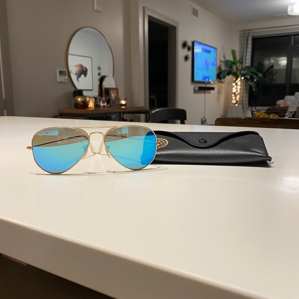Ray-Ban Aviator Flash Lenses Gold/Blue Polarized